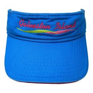 Galvestone Island Strapback Visor Hat Blue One Size Embroidered Outdoor